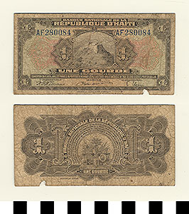 Thumbnail of Bank Note: Haiti, 1 Gourde (1992.23.0688)