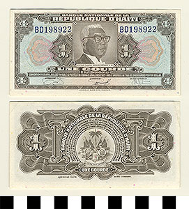 Thumbnail of Bank Note: Haiti, 1 Gourde (1992.23.0690)
