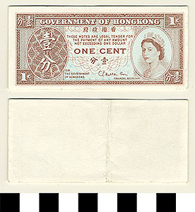 Thumbnail of Bank Note: British Crown Colony of Hong Kong, 1 Cent (1992.23.0698)