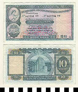Thumbnail of Bank Note: British Crown Colony of Hong Kong, 10 Dollars (1992.23.0711)