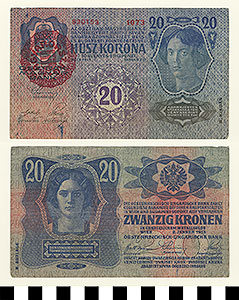 Thumbnail of Bank Note: Hungary, 20 Korona (1992.23.0716)