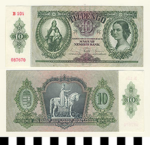 Thumbnail of Bank Note: Hungary, 10 Pengo (1992.23.0721)