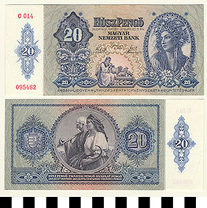 Thumbnail of Bank Note: Hungary, 20 Pengo (1992.23.0722)