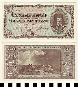 Thumbnail of Bank Note: Hungary, 50 Pengo (1992.23.0723)