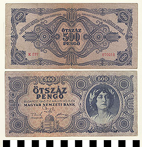 Thumbnail of Bank Note: Hungary, 500 Pengo (1992.23.0726)