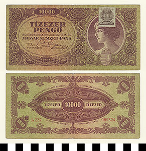 Thumbnail of Bank Note: Hungary, 10,000 Pengo (1992.23.0744)