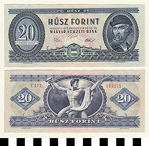 Thumbnail of Bank Note: Hungary, 20 Forint (1992.23.0748)