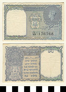 Thumbnail of Bank Note: British India, 1 Rupee (1992.23.0768)