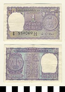 Thumbnail of Bank Note: Republic of India, 1 Rupee (1992.23.0780)