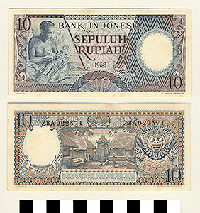 Thumbnail of Bank Note: Republic of Indonesia, 10 Rupiah (1992.23.0790)