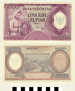Thumbnail of Bank Note: Republic of Indonesia, 5,000 Rupiah  (1992.23.0805)