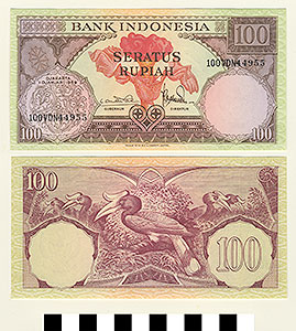 Thumbnail of Bank Note: Republic of Indonesia, 100 Rupiah  (1992.23.0806)