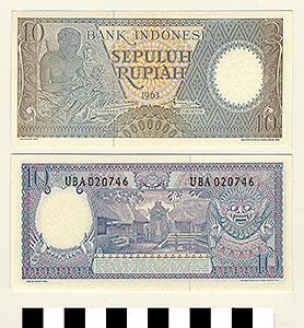 Thumbnail of Bank Note: Republic of Indonesia, 10 Rupiah (1992.23.0807)
