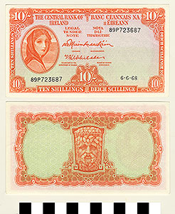 Thumbnail of Bank Note: Ireland, 10 Shillings (1992.23.0817)
