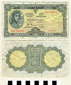 Thumbnail of Ireland Bank Note: 1 Pound (1992.23.0819)