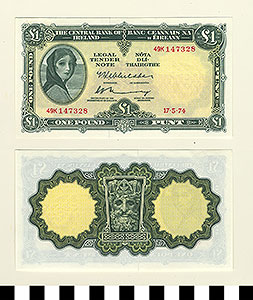 Thumbnail of Ireland Bank Note: 1 Pound (1992.23.0820)