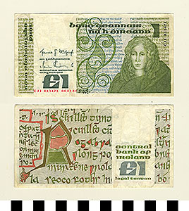 Thumbnail of Ireland Bank Note: 1 Pound (1992.23.0824)