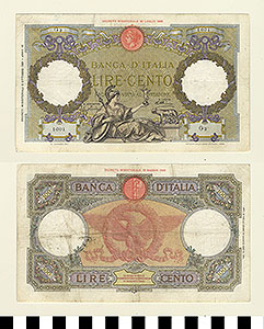 Thumbnail of Bank Note: Italy, 100 Lire (1992.23.0848)