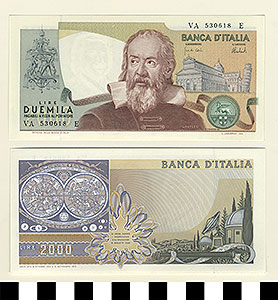 Thumbnail of Bank Note: Italy, 2,000 Lire (1992.23.0871)
