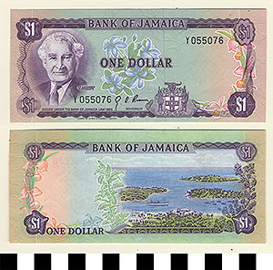 Thumbnail of Bank Note: Jamaica, 1 Dollar (1992.23.0884)