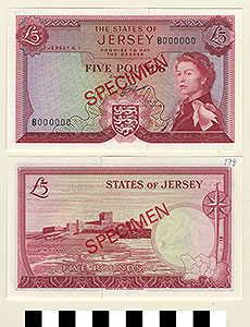 Thumbnail of Bank Note: Jersey Island, 5 Pounds (1992.23.0921)