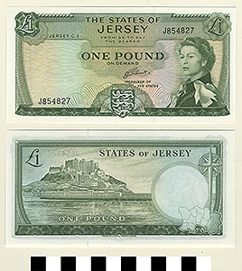 Thumbnail of Bank Note: Jersey Island, 1 Pound (1992.23.0923)