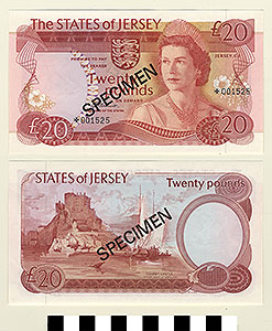 Thumbnail of Bank Note: Jersey Island, 20 Pounds (1992.23.0924D)