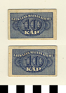 Thumbnail of Bank Note: Latvia, 10 Kap. (1992.23.0967)