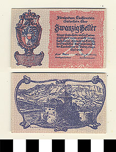 Thumbnail of Liechtenstein Bank Note: 20 Heller (1992.23.0985B)