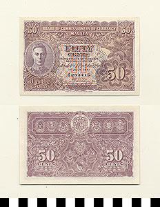 Thumbnail of Bank Note: British Malaya, 50 Cents (1992.23.1007)