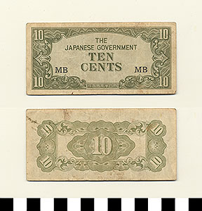 Thumbnail of Bank Note: Japanese Government Malaysia Occupation, 10 Cents (1992.23.1010)