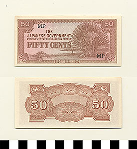 Thumbnail of Bank Note: Japanese Government Malaysia Occupation, 50 Cents (1992.23.1011)