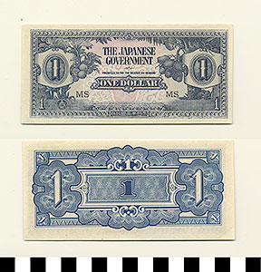 Thumbnail of Bank Note: Japanese Government Malaysia Occupation, 1 Dollar (1992.23.1012)
