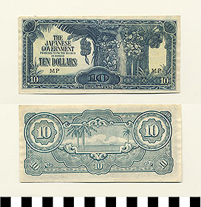 Thumbnail of Bank Note: Japanese Government Malaysia Occupation, 10 Dollars (1992.23.1014)
