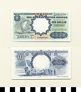 Thumbnail of Bank Note:  Malaya and British Borneo: 1 Dollar (1992.23.1019)