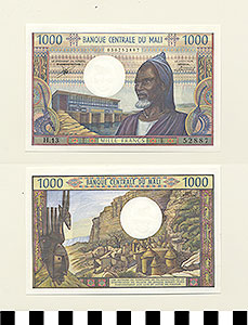 Thumbnail of Bank Note: Mali, 1000 Francs (1992.23.1025A)