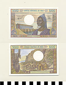 Thumbnail of Bank Note: Mali, 1000 Francs (1992.23.1025B)