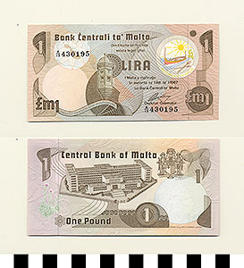Thumbnail of Bank Note: Malta, 1 Pound (1992.23.1028)