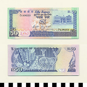Thumbnail of Bank Note: Republic of Mauritius, 50 Rupees (1992.23.1031)