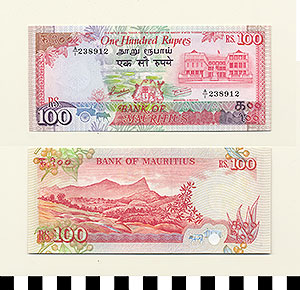 Thumbnail of Bank Note: Republic of Mauritius, 100 Rupees (1992.23.1032)