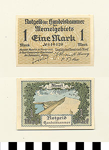 Thumbnail of Bank Note: Memel Territory, 1 Mark (1992.23.1034)