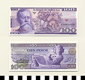 Thumbnail of Bank Note: Mexico, 100 Pesos (1992.23.1037B)