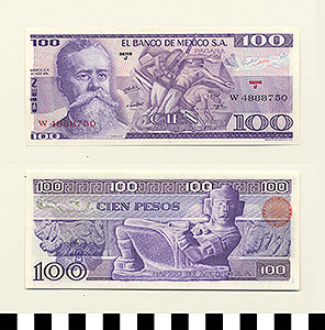 Thumbnail of Bank Note: Mexico, 100 Pesos (1992.23.1037C)