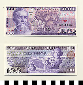 Thumbnail of Bank Note: Mexico, 100 Pesos (1992.23.1037F)