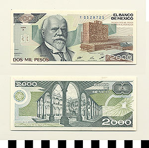 Thumbnail of Bank Note: Mexico, 2,000 Pesos (1992.23.1039)