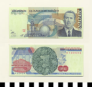 Thumbnail of Bank Note: Mexico, 10,000 Pesos (1992.23.1040)