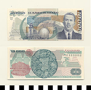 Thumbnail of Bank Note: Mexico, 10,000 Pesos (1992.23.1041)
