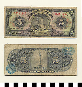 Thumbnail of Bank Note: Mexico, 5 Pesos (1992.23.1042A)
