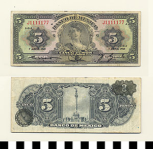 Thumbnail of Bank Note: Mexico, 5 Pesos (1992.23.1044A)