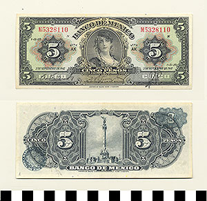 Thumbnail of Bank Note: Mexico, 5 Pesos (1992.23.1047A)